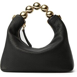 Small Designer Top Handle Clutch Bag for Women Crossbody Purse Black Pearl Tote